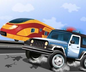 Police Train Chase