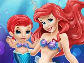 Ariel playing with Baby