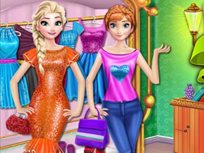 Elsa and Anna Shopping Time