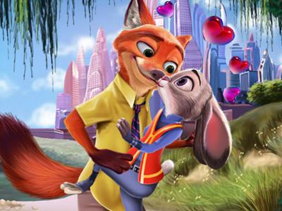 Judy Hopps and Nick Wilde Kissing