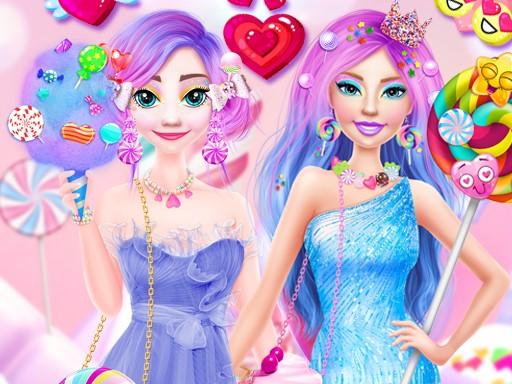Ellie and Eliza in Candyland
